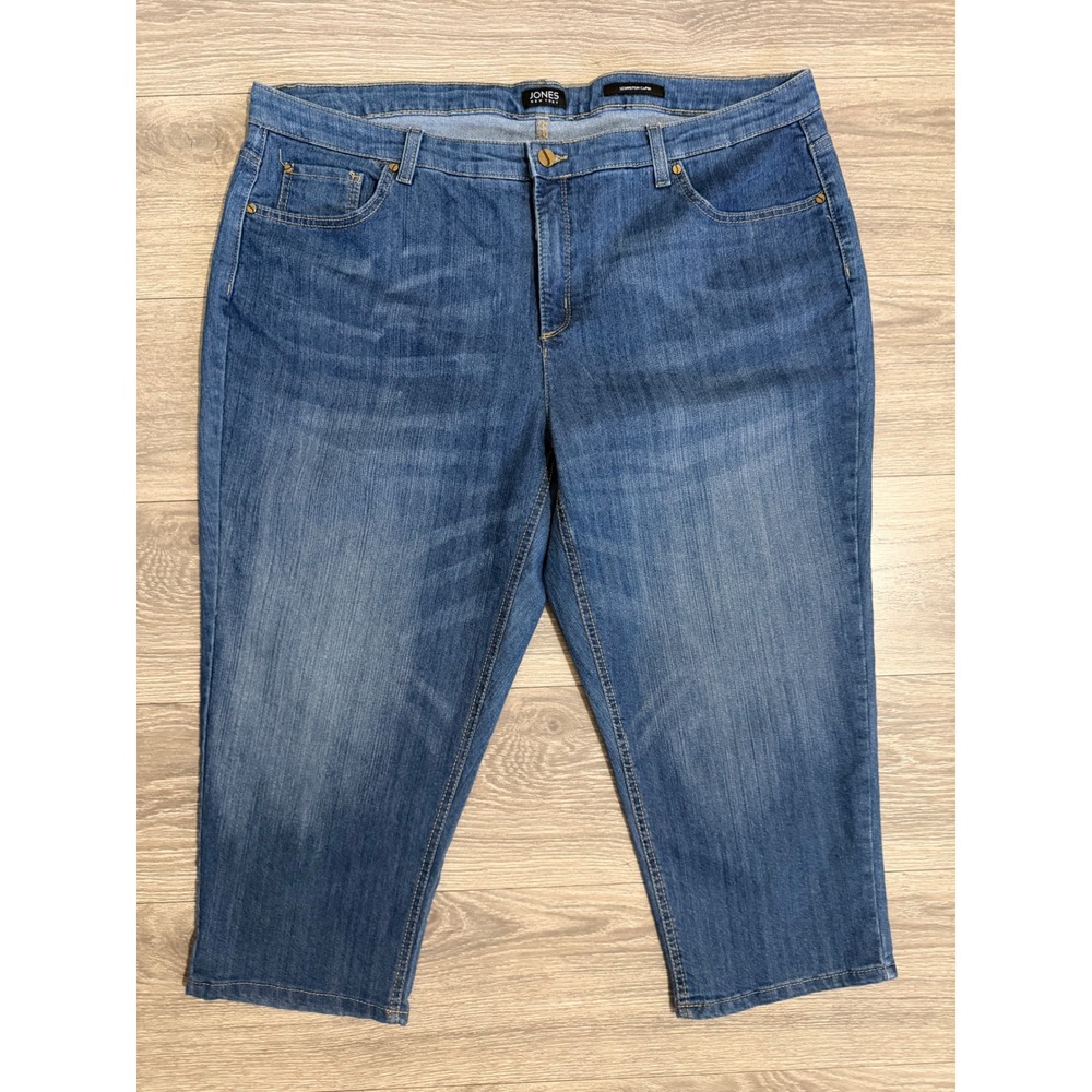 Jones New York Lexington Capri Jeans Women 20W Medium Wash Classic Stretch Denim
